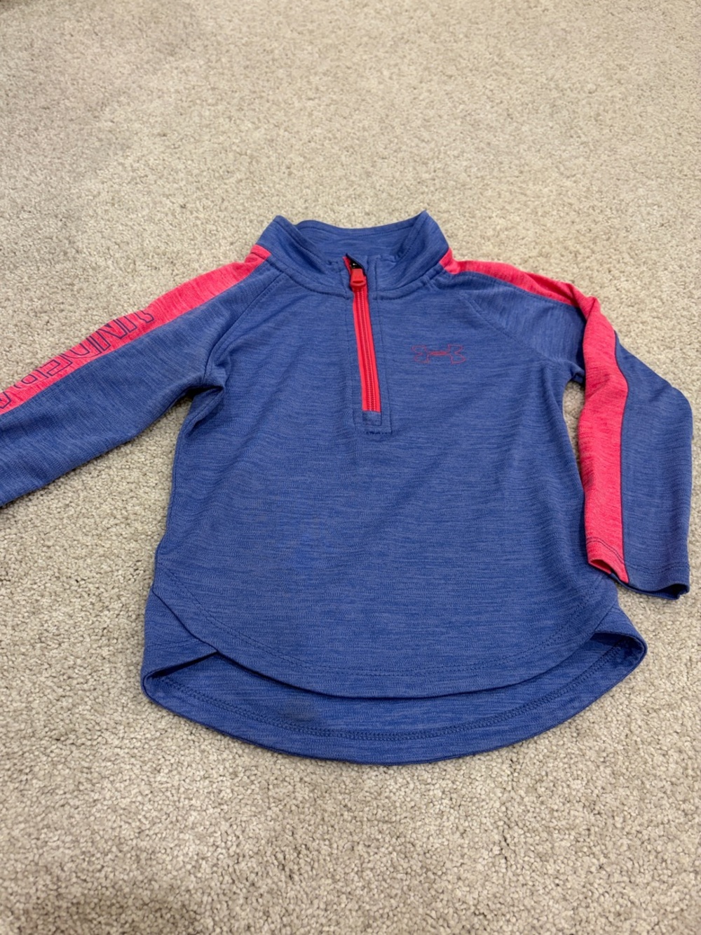 Under Armour Girls Blue and Pink Quarter-Zip Pullover